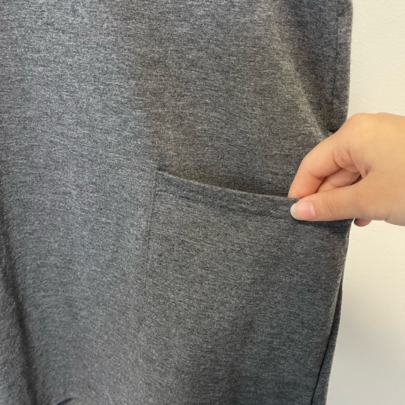 Santa wine Christmas long sleeve pocket gray casual dress - Picture 7 of 7